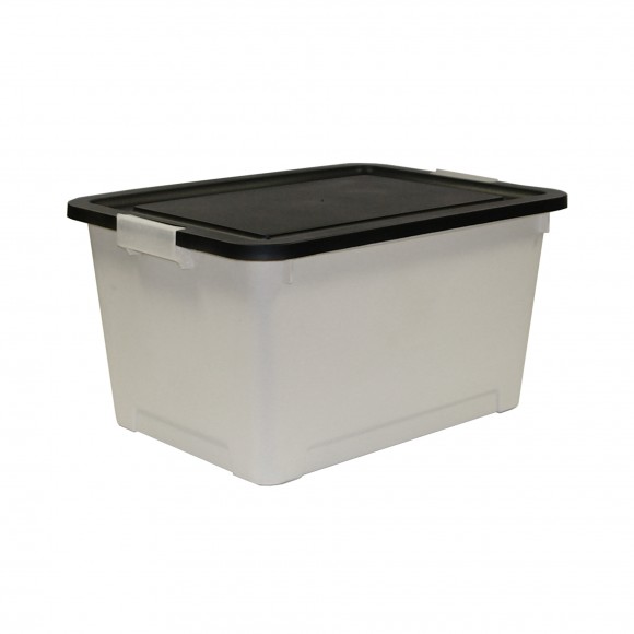 Caixa Plstico Arrumao c/ Tampa Click 40L