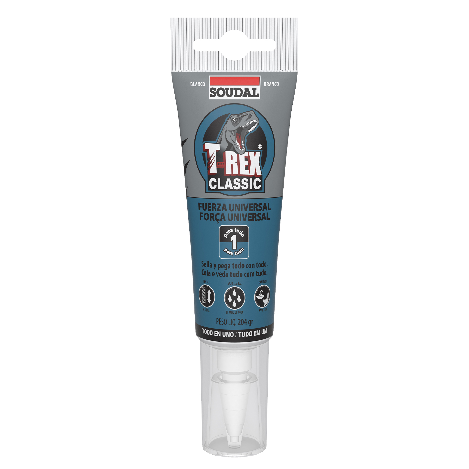 Silicone Cola Forte T-Rex Branca SOUDAL 125ML