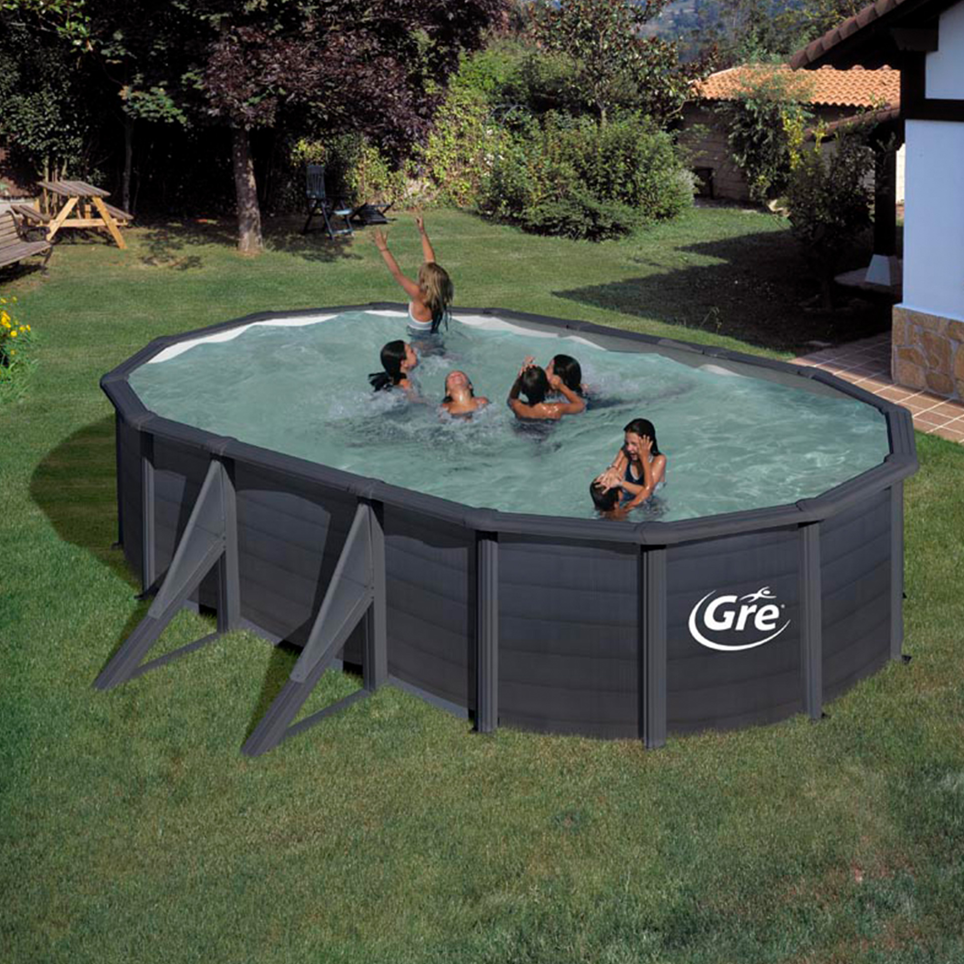 Pisc Imitação Grafite 500X300X120 CM GRE