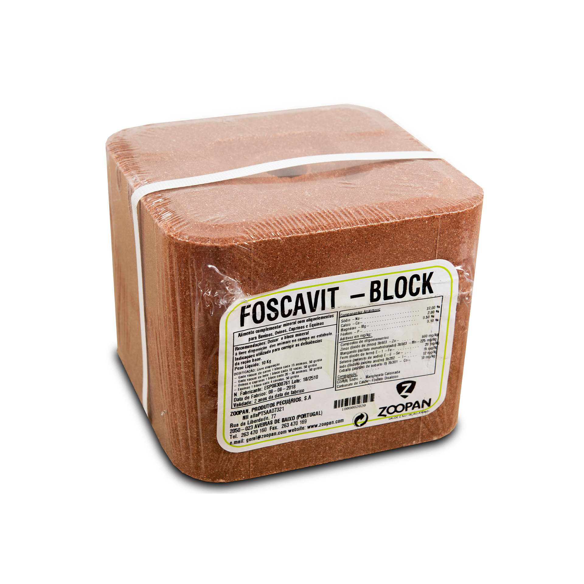Bloco Sais Minerais Foscavit 10 KG ZOOPAN