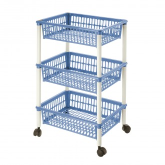 Carrinho MuLTi-Usos 3 Cestos Azul