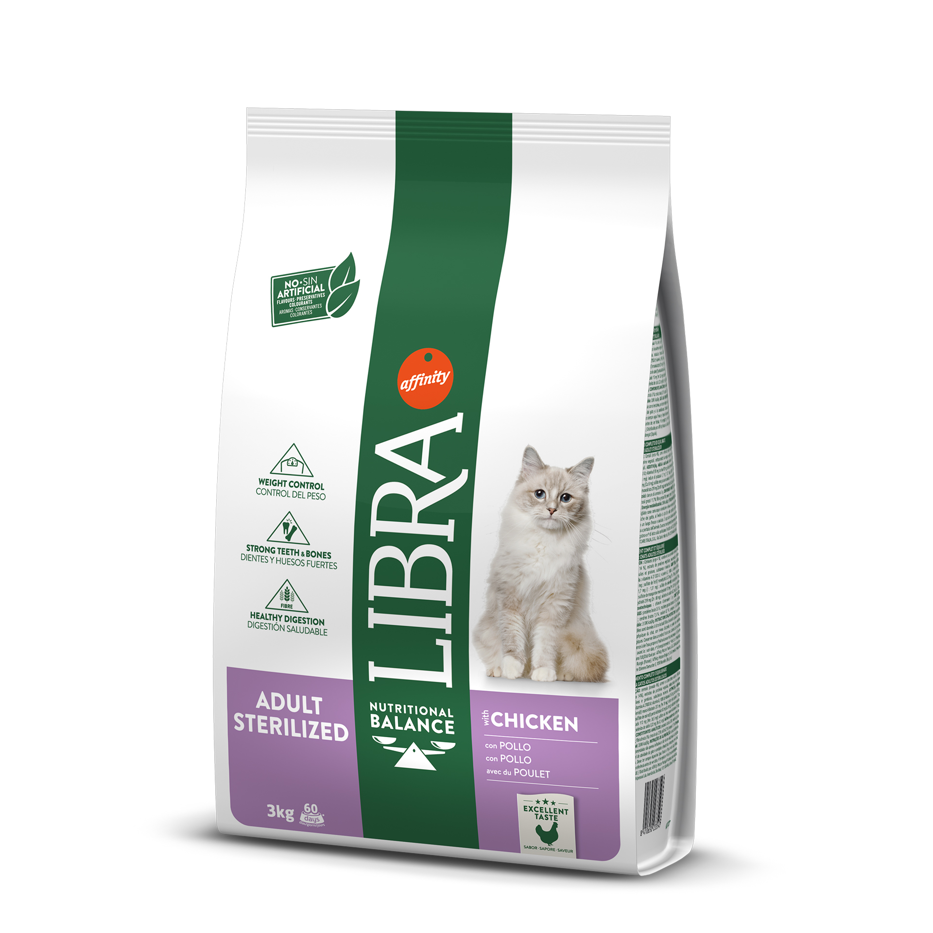 ALIMENTO SECO GATO ADULTO ESTERILIZADO FRANGO 3 KG