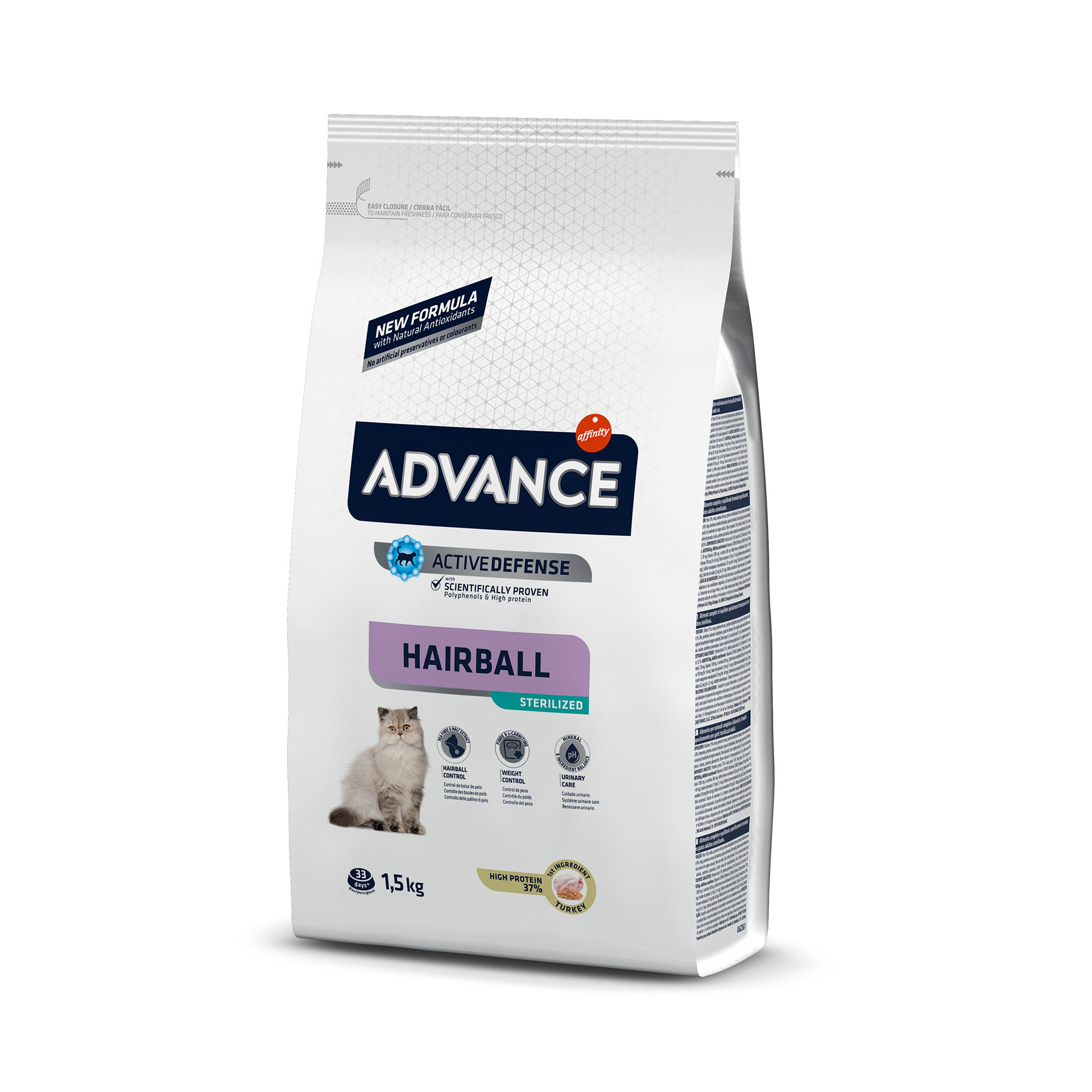 Alimento Gato Adulto Hairball Ester 1,5 KG ADVANCE