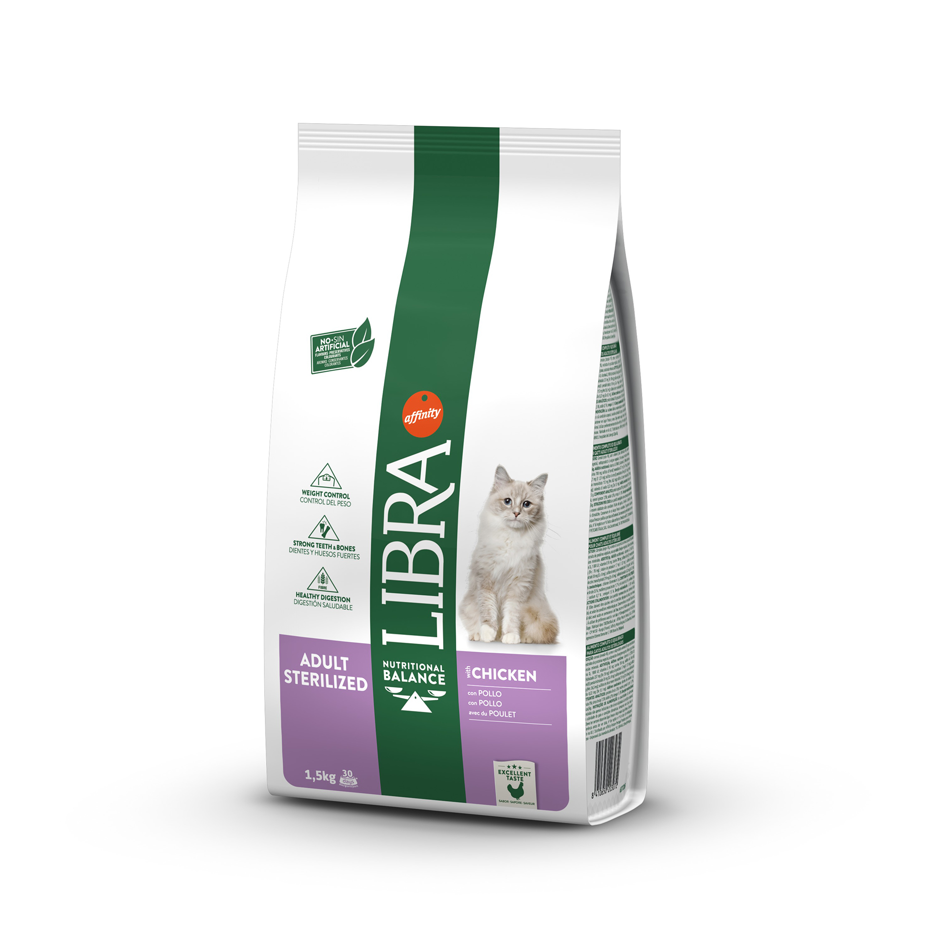 ALIM SECO GATO ADULTO ESTERILIZADO FRANGO 1,5 KG