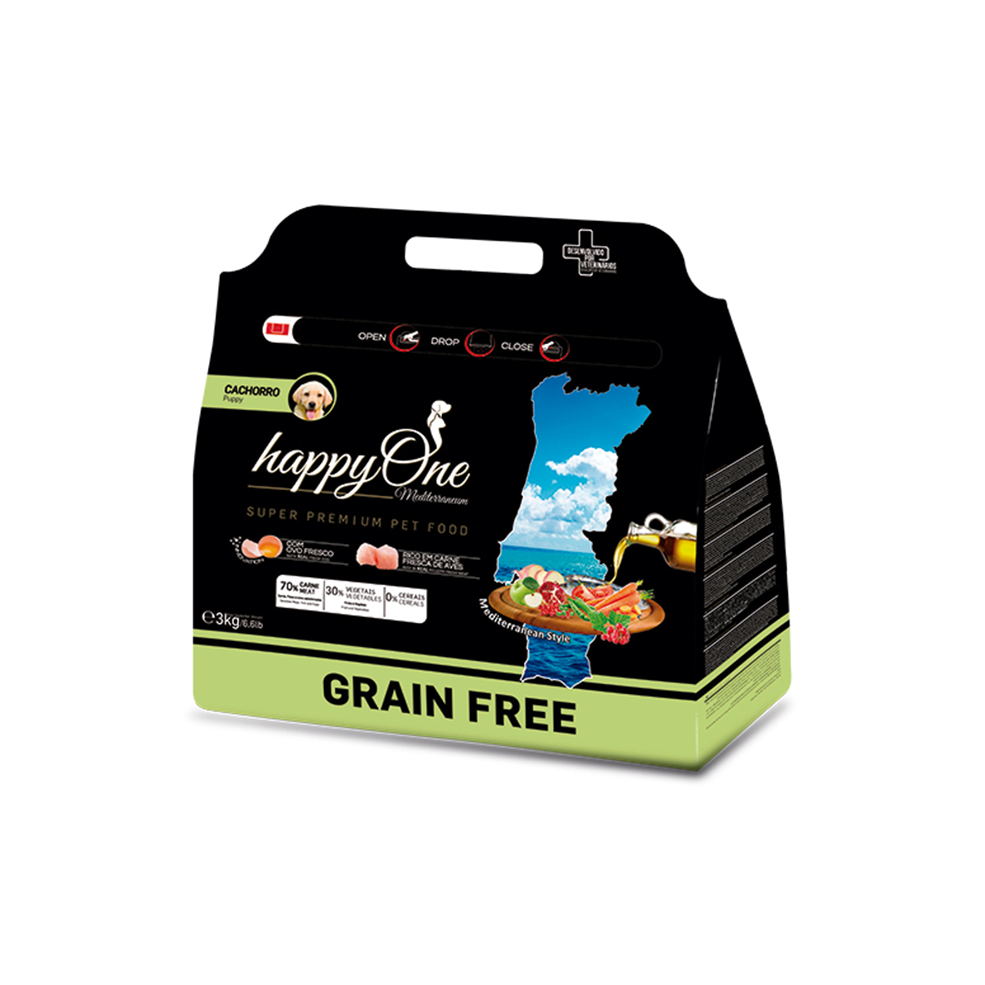 Alim Seco Cão Júnior 3 KG HAPPYONE MEDITERRANEUM