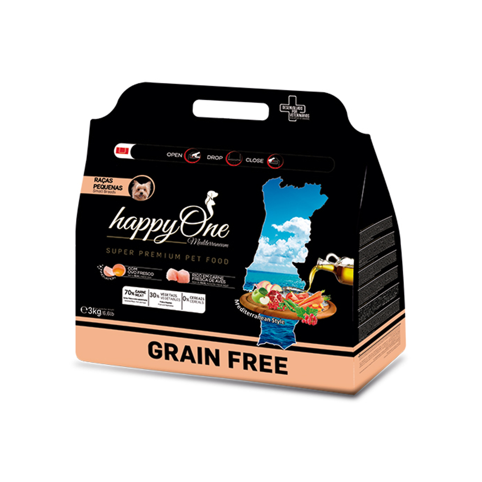 Aliment Sc Cão Pequeno 3 KG HAPPYONE MEDITERRANEUM