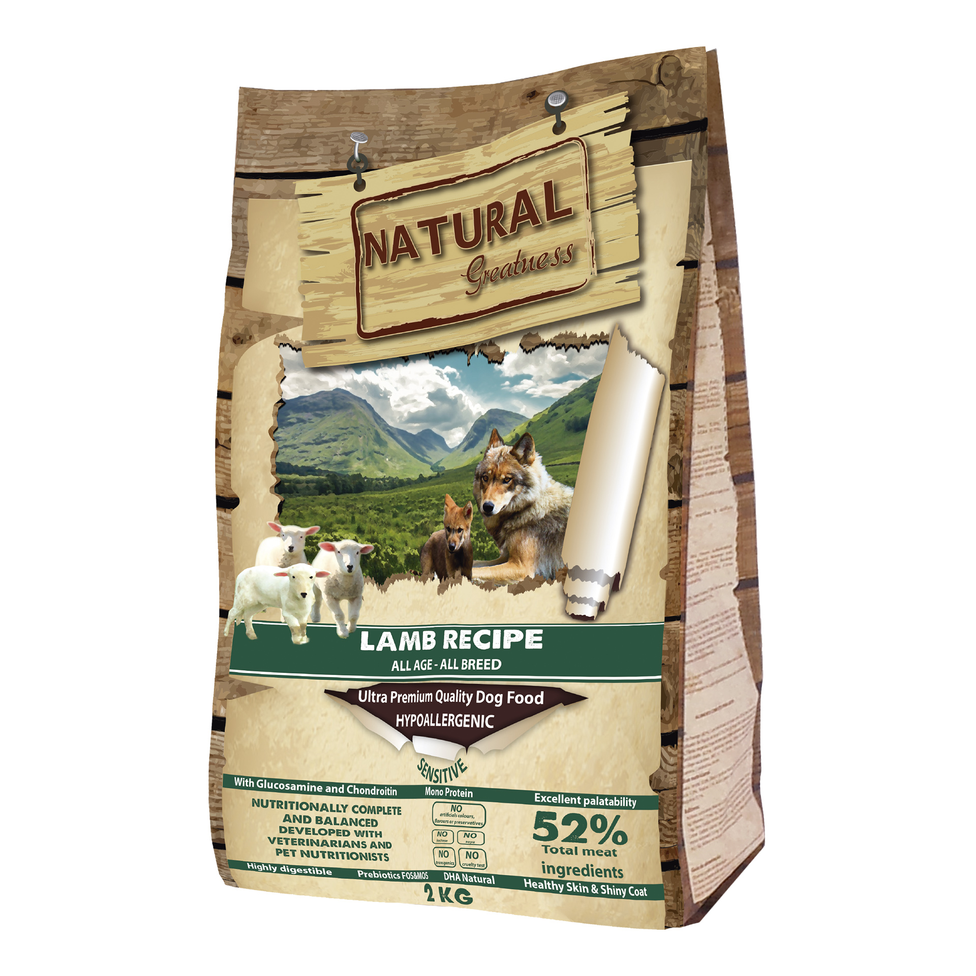 Alimento Seco Cão Borrego 2 KG NATURAL GREATNESS