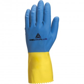 Luva Nitrilo Bicolor Azul E Amarelo DELTA PLUS