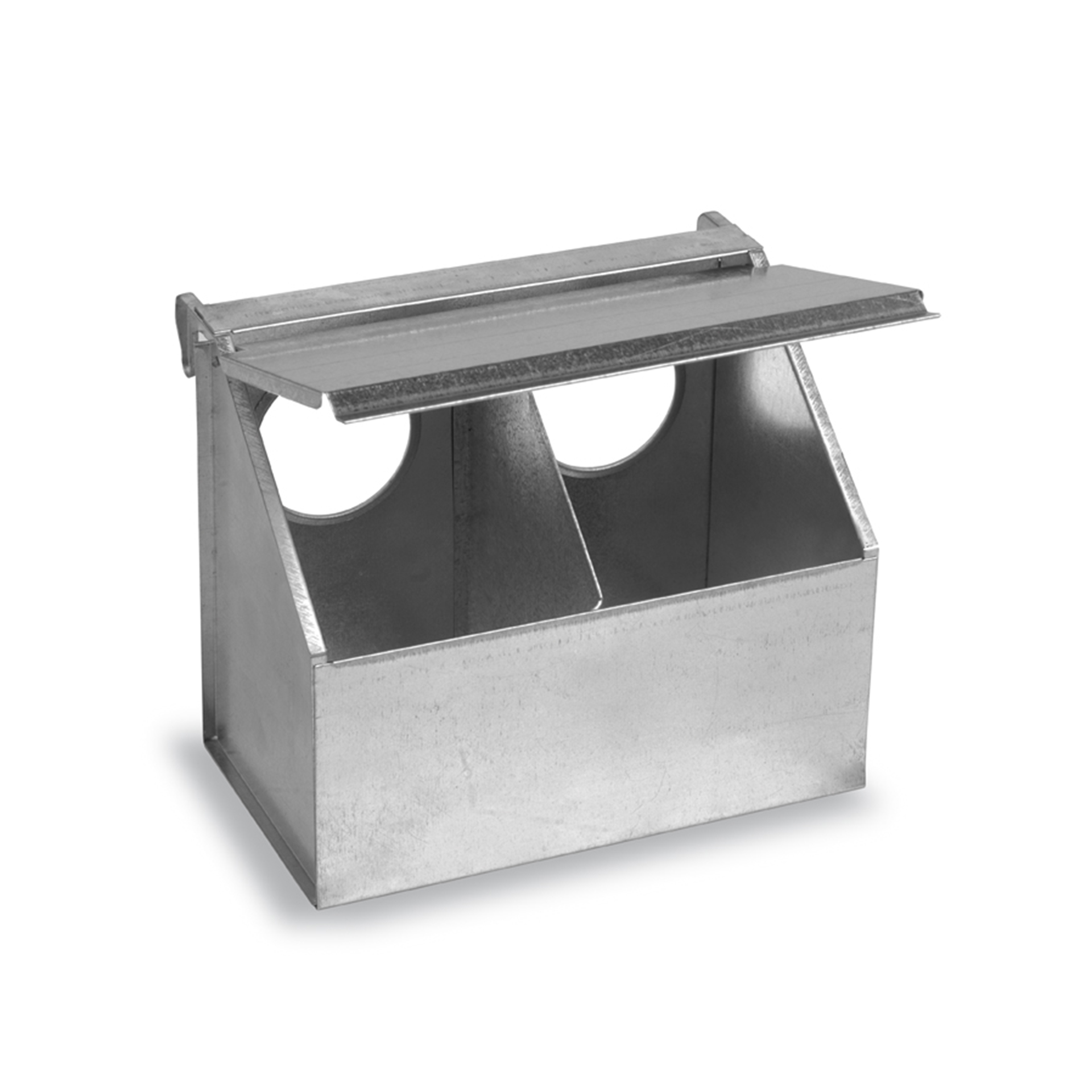 Comedouro Metalico p/ Pombos 2 Buracos