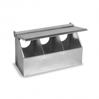 Comedouro Metalico p/ Pombos 3 Buracos
