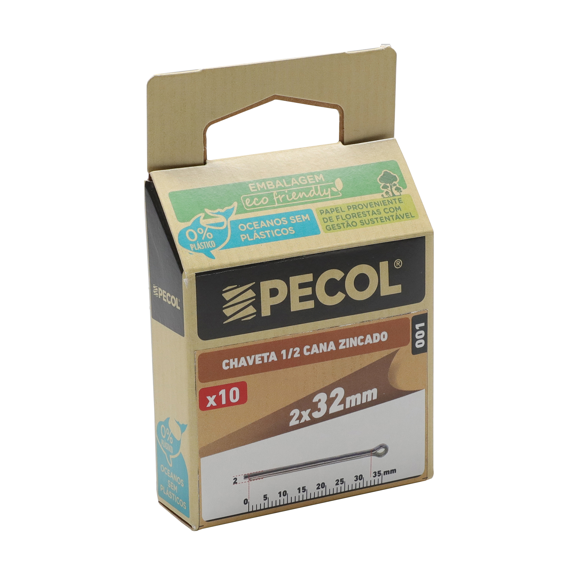 Chaveta 1/2 Cana Ferro Zincado 2X32 PECOL