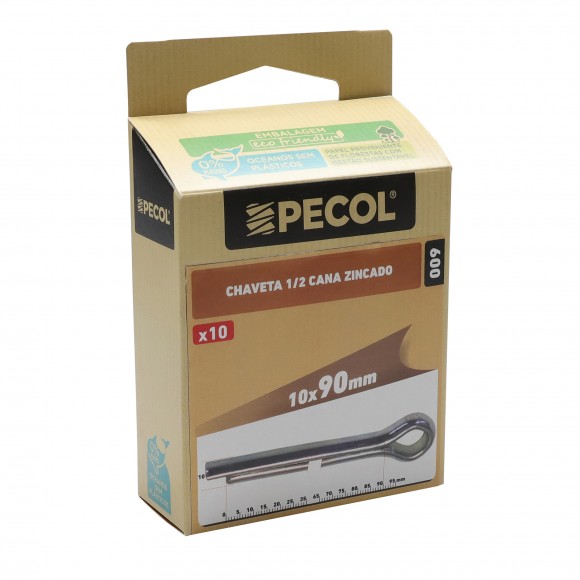 Chaveta 1/2 Cana Ferro Zincado 10X90 PECOL