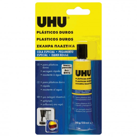 Cola Plasticos Duros UHU 33ML Cola Plasticos Duros UHU 33ML