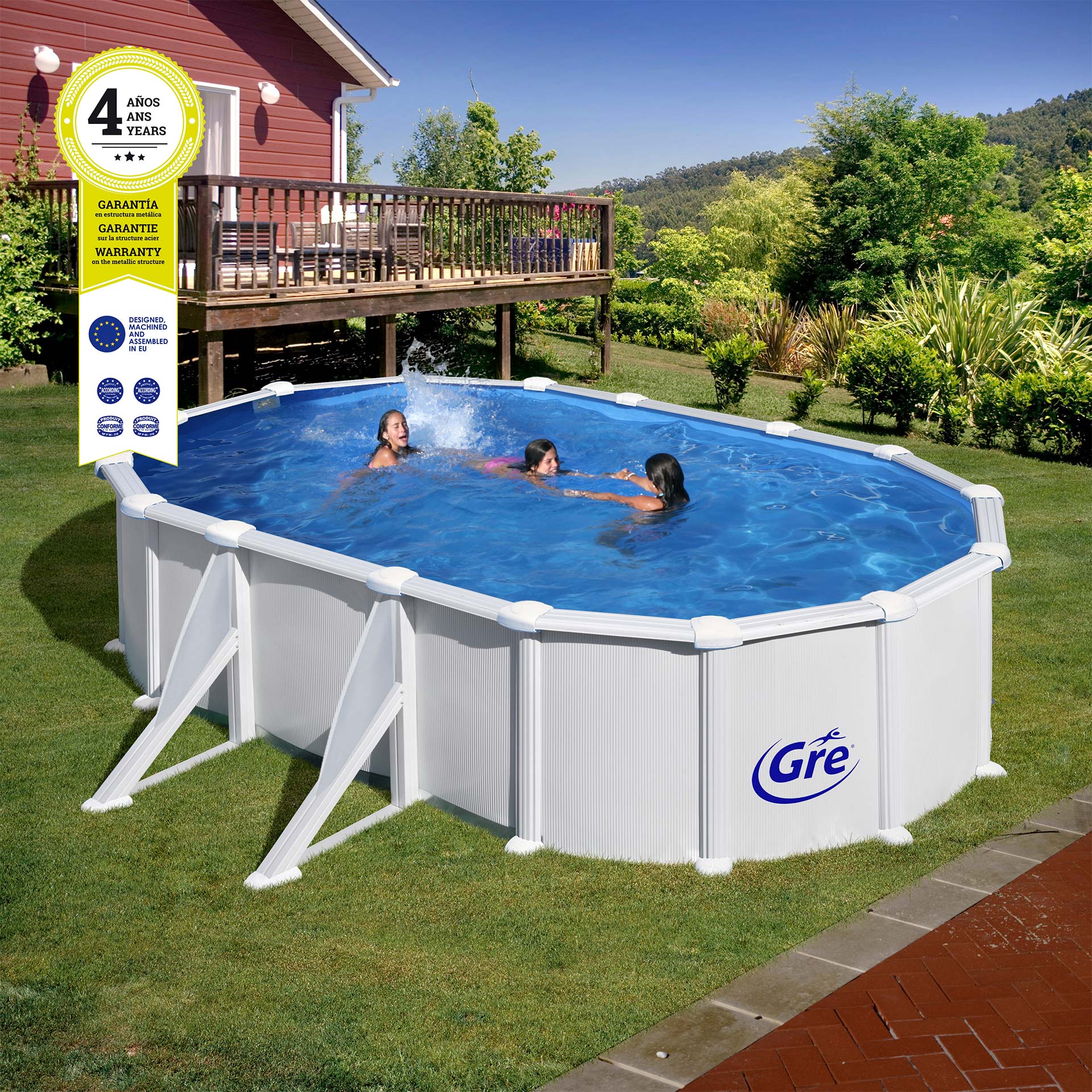Piscina Filtro Areia 500X300X132 CM GRE