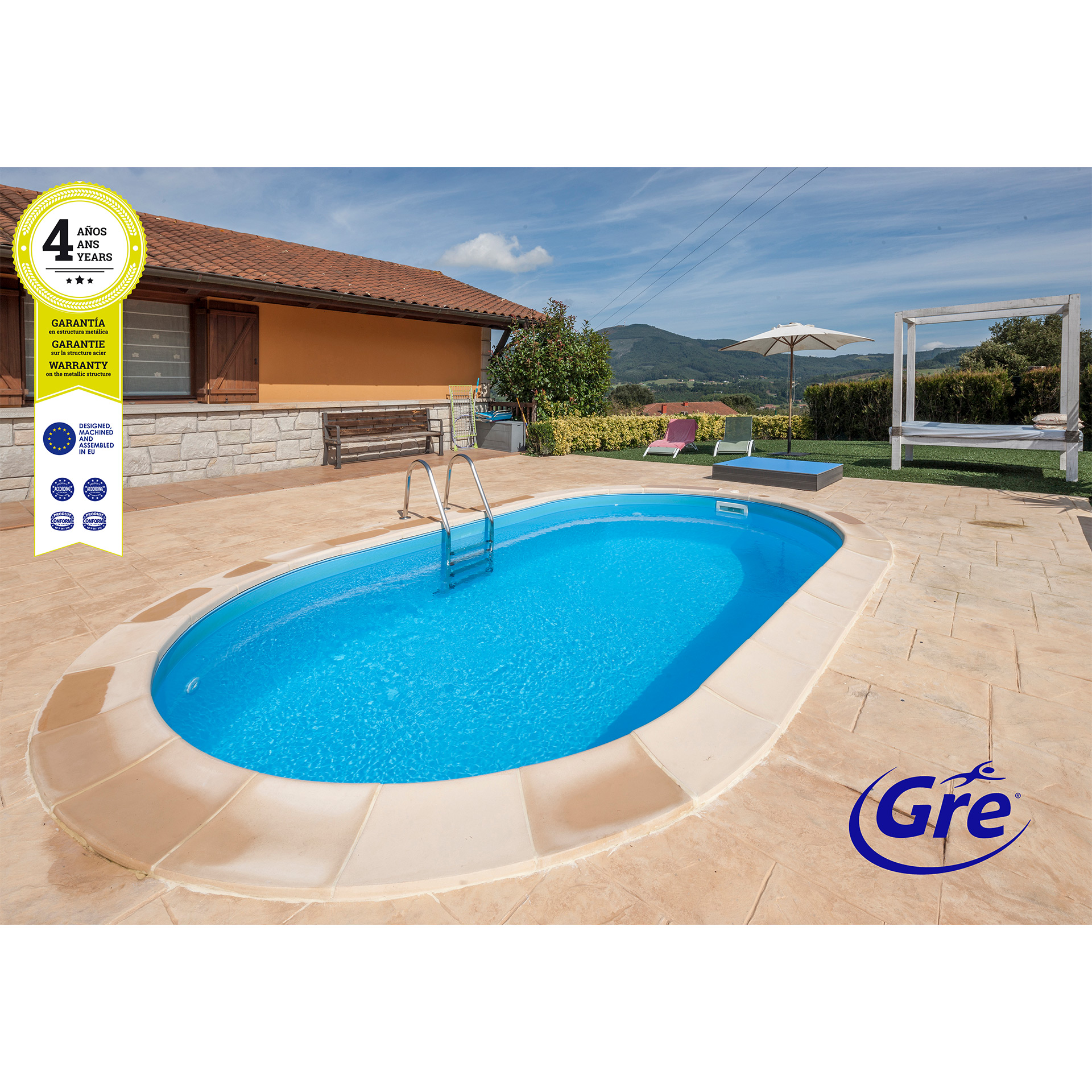 Piscina Enterrada MADAGÁSCAR 500X300X150 CM GRE