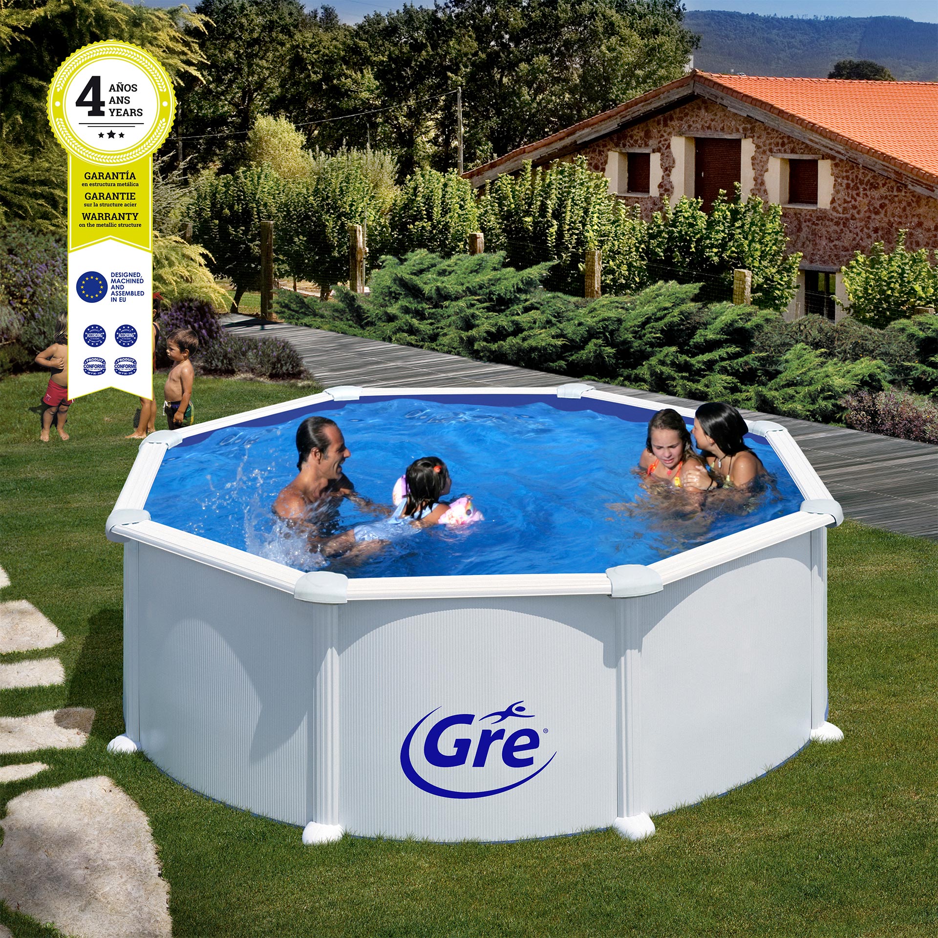 Piscina Filtro Areia 350X132 CM GRE