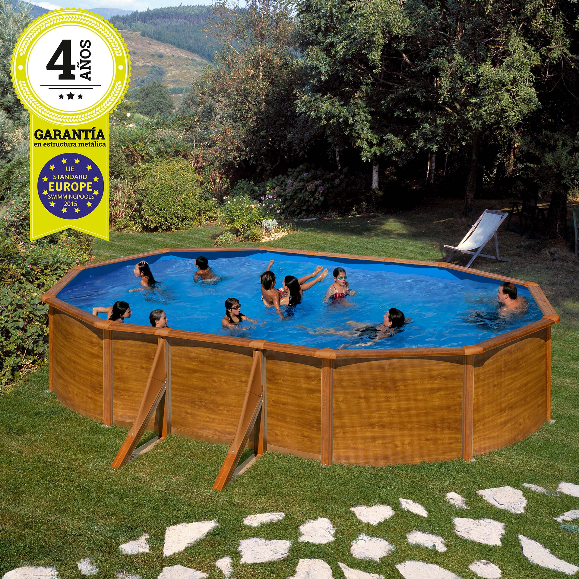 Piscina Imitar Madeira 500X300X120 CM GRE