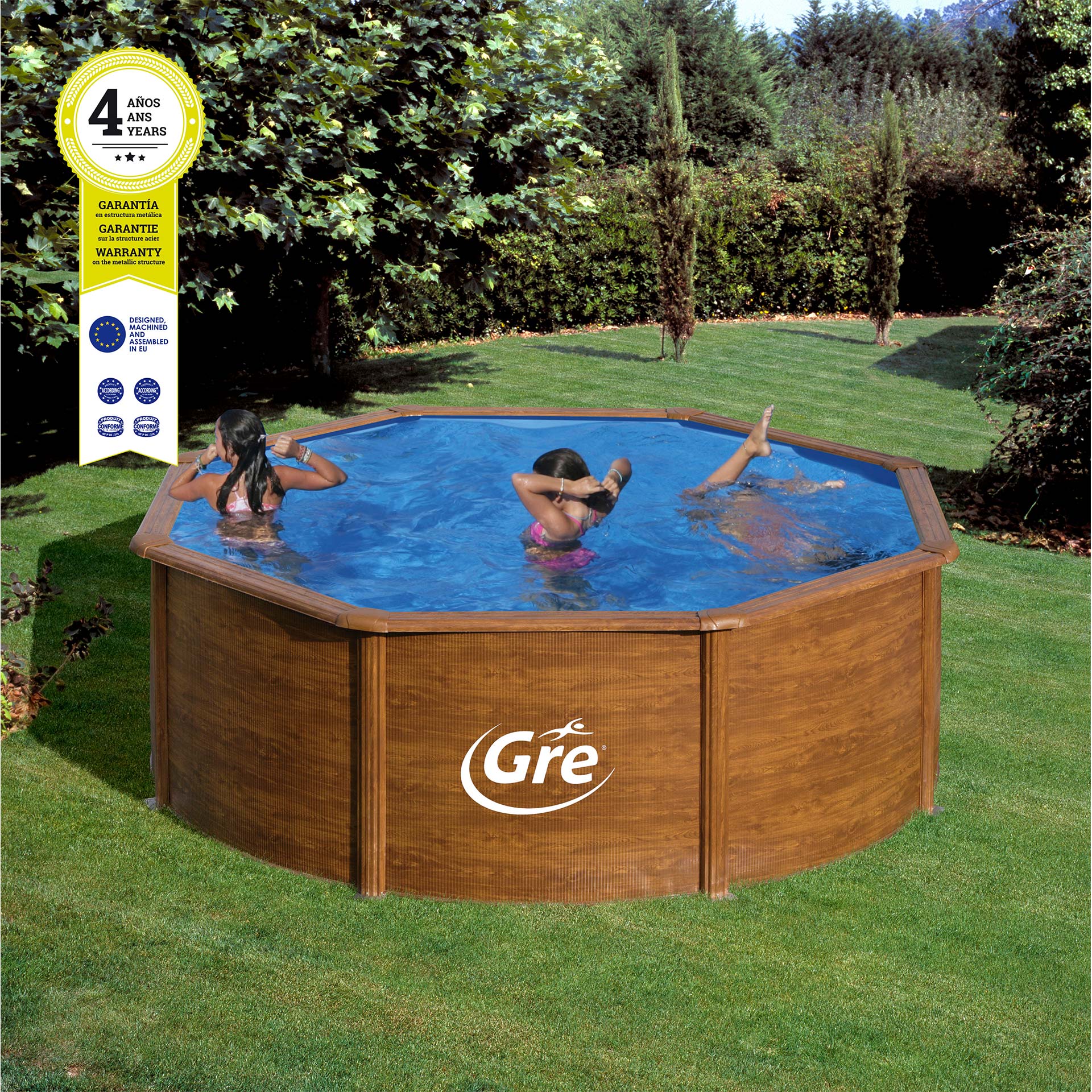 Piscina Imitar Madeira 350X120 CM GRE