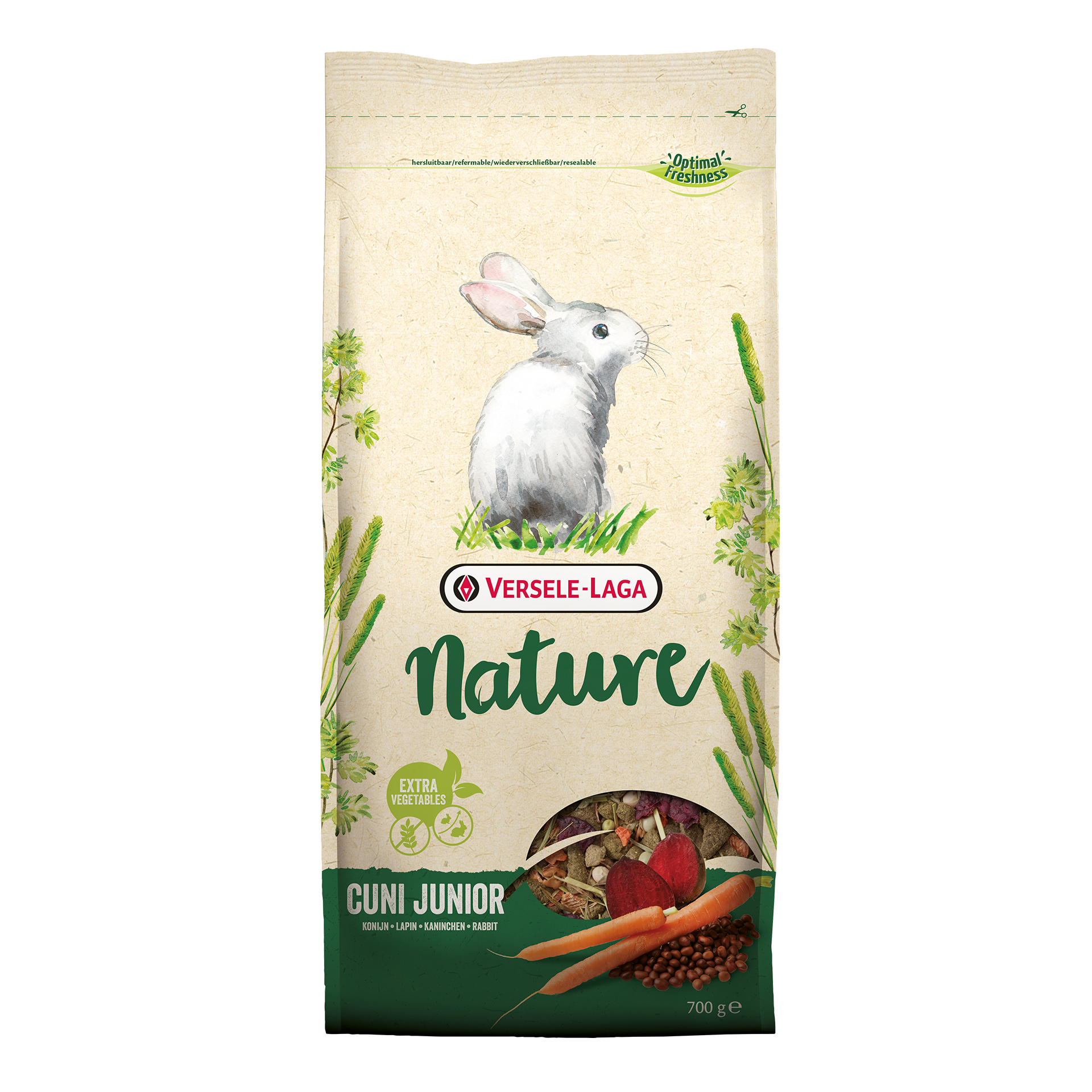 Alimento P/Coelho Anão Júnior Mistura Nature 700 G