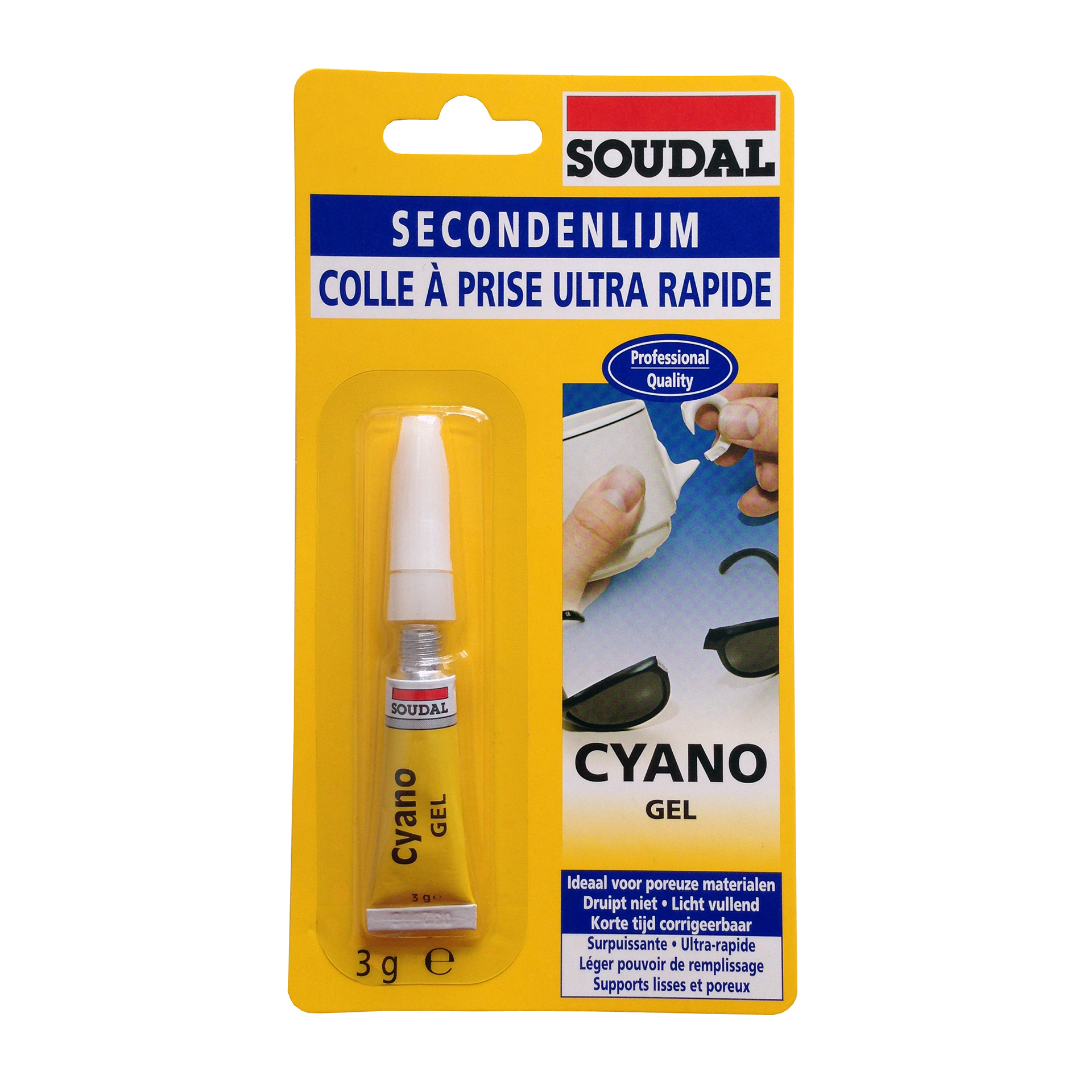 Cola Cianocrilato Gel SOUDAL 3Gr