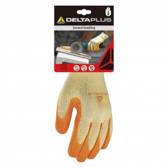Luva Pliester/Latex Laranja N10 DELTA PLUS