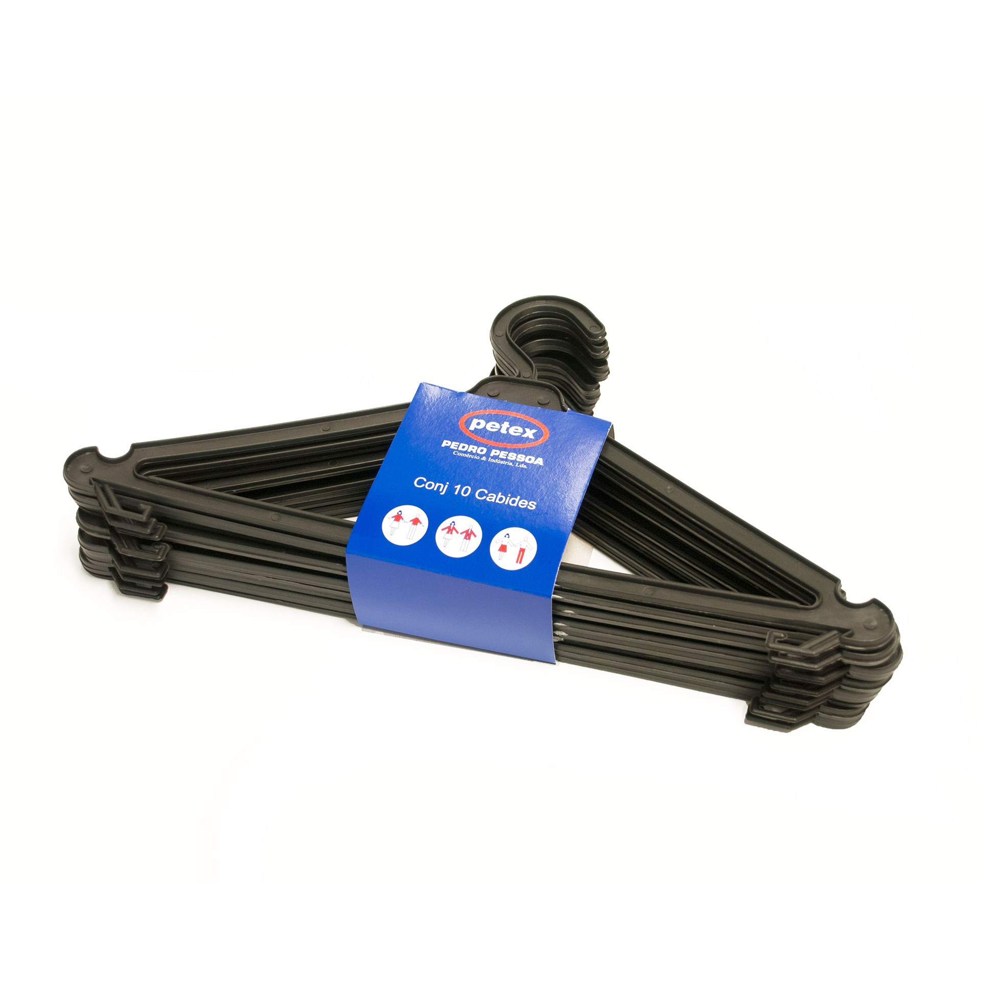 Conjunto Cabides Plástico 10 UN PETEX