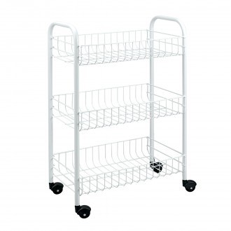 Carrinho De Metal Com Rodas 3 Cestos PETEX