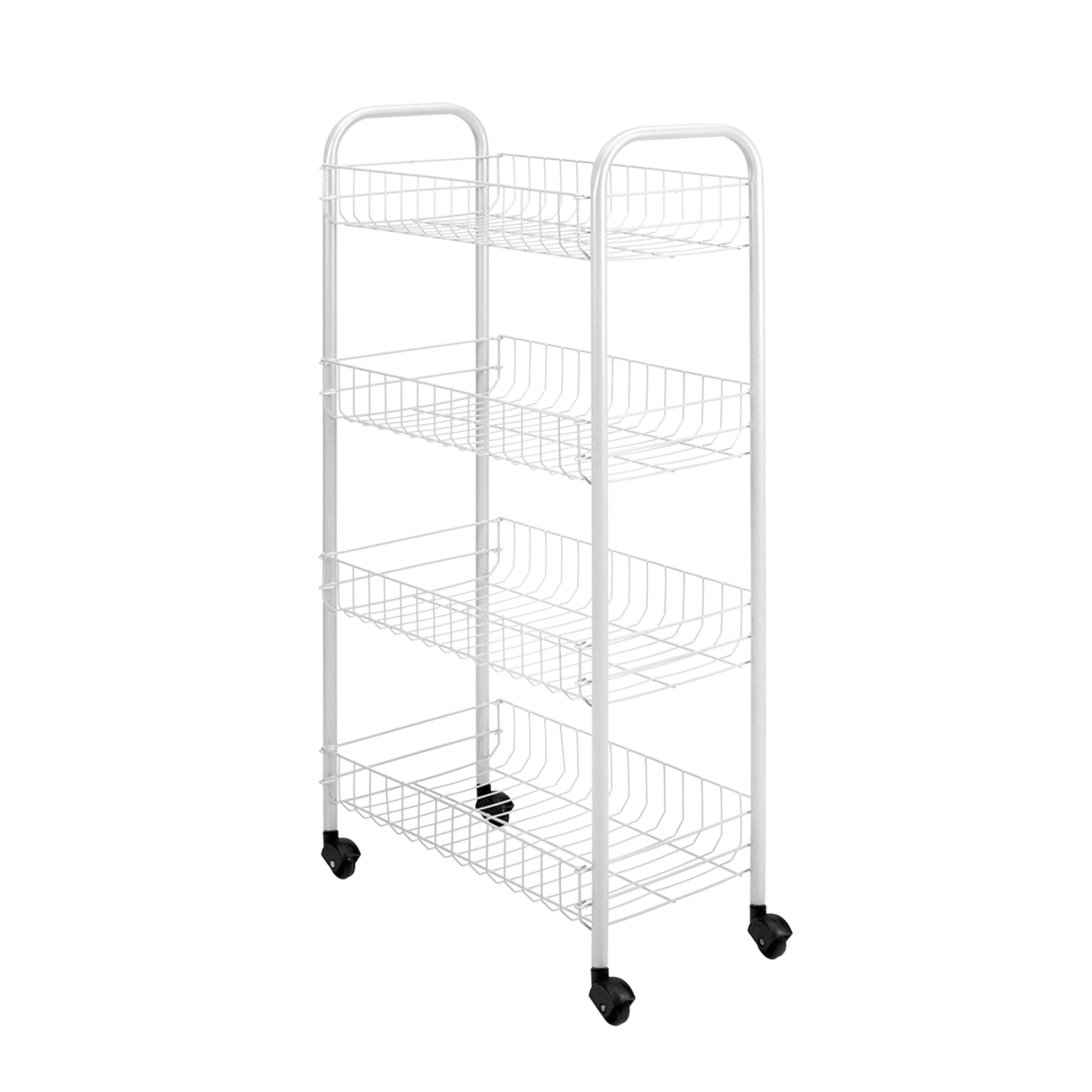 Carrinho De Metal Com Rodas 4 Cestos PETEX