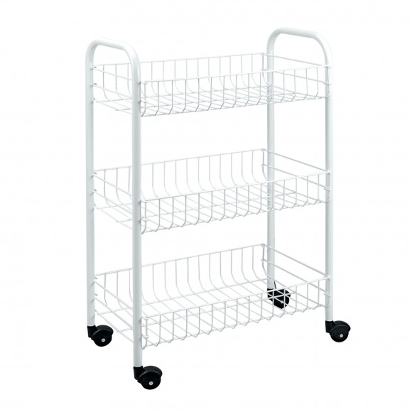 Carrinho De Metal Com Rodas 3 Cestos PETEX Carrinho De Metal Com Rodas 3 Cestos PETEX
