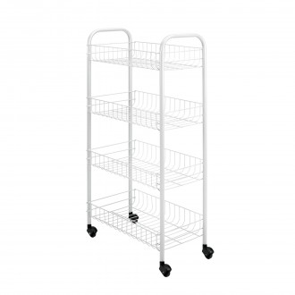 Carrinho De Metal Com Rodas 4 Cestos PETEX