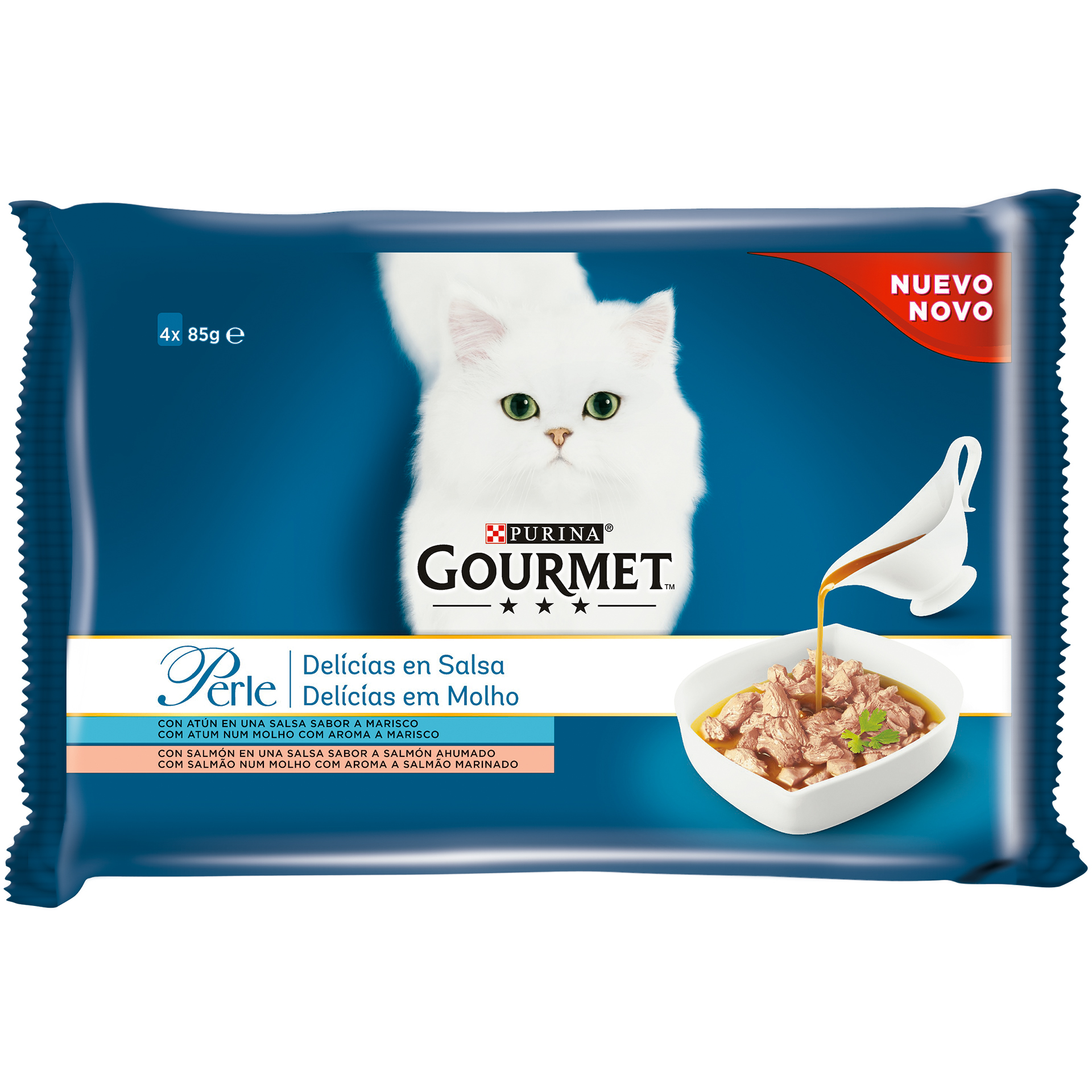 Alimento Húmid Gato Molh Peix 4X85 G GOURMET PERLE
