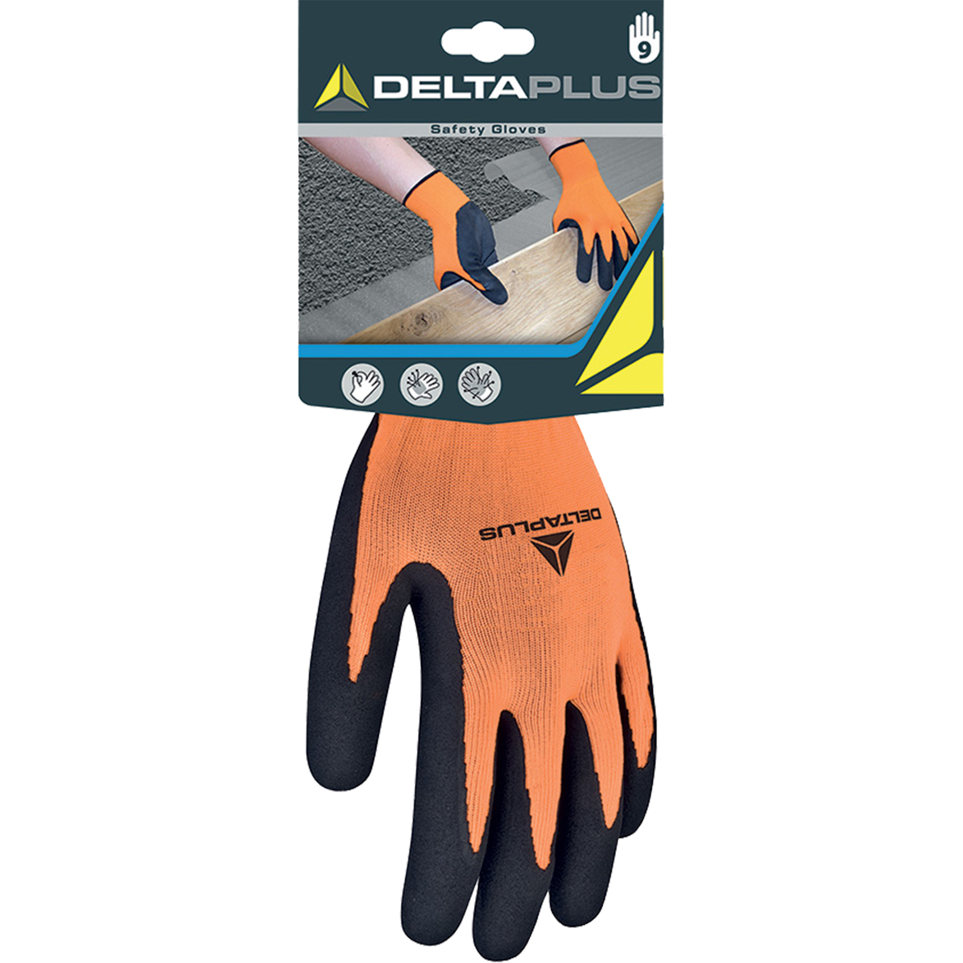 Luva Latex Laranja/Preto 10 DELTA PLUS