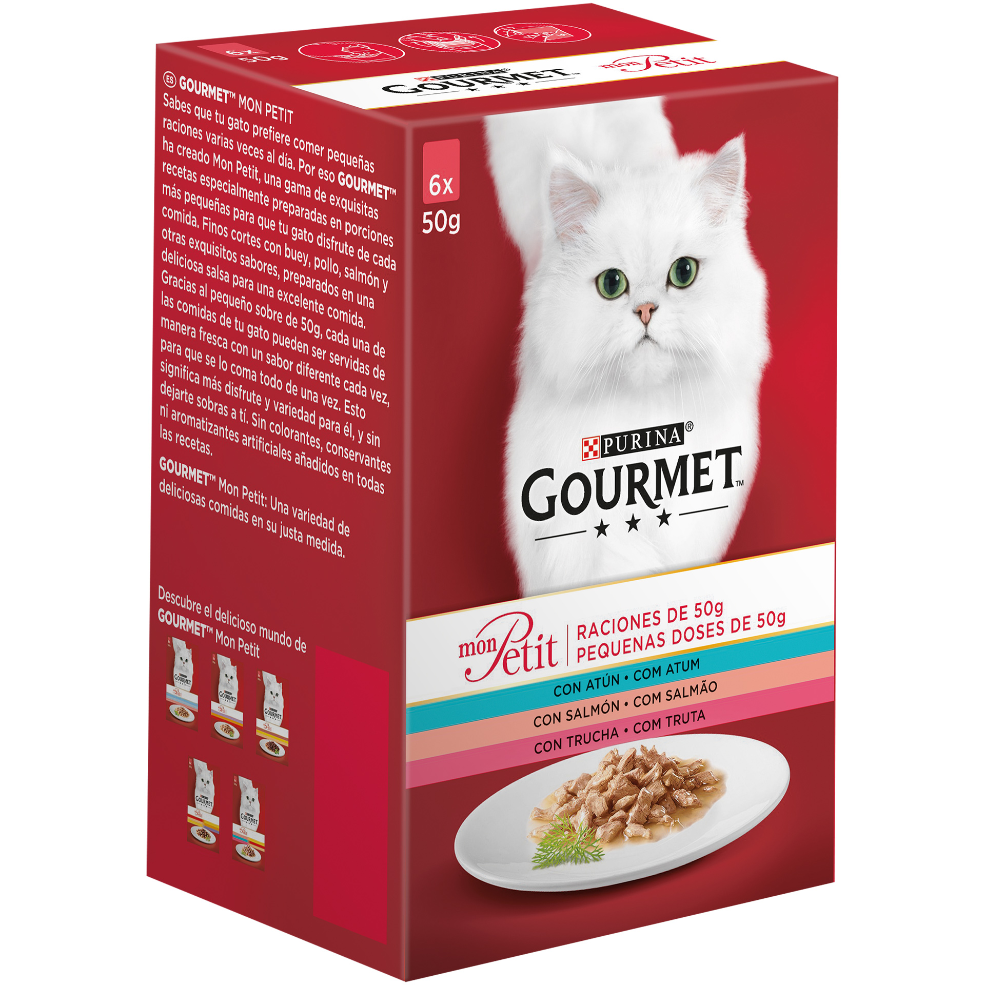 Alimento Húmid Gato Peixe 6X50 G GOURMET MON PETIT