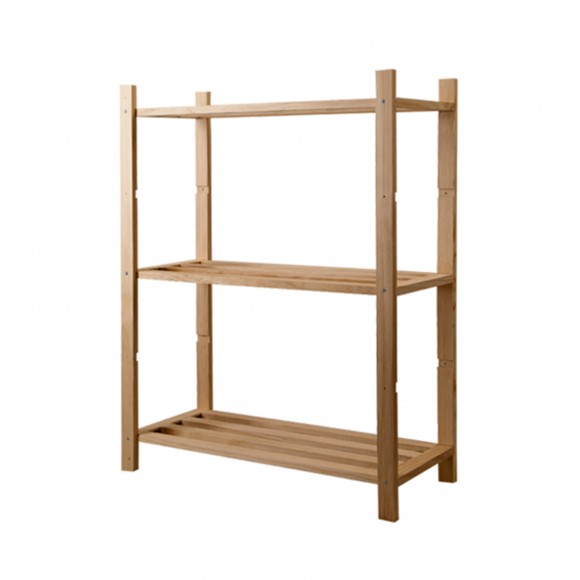 ESTANTE 4 RIPAS MADEIRA NATURAL 3 PRATELEIRAS
