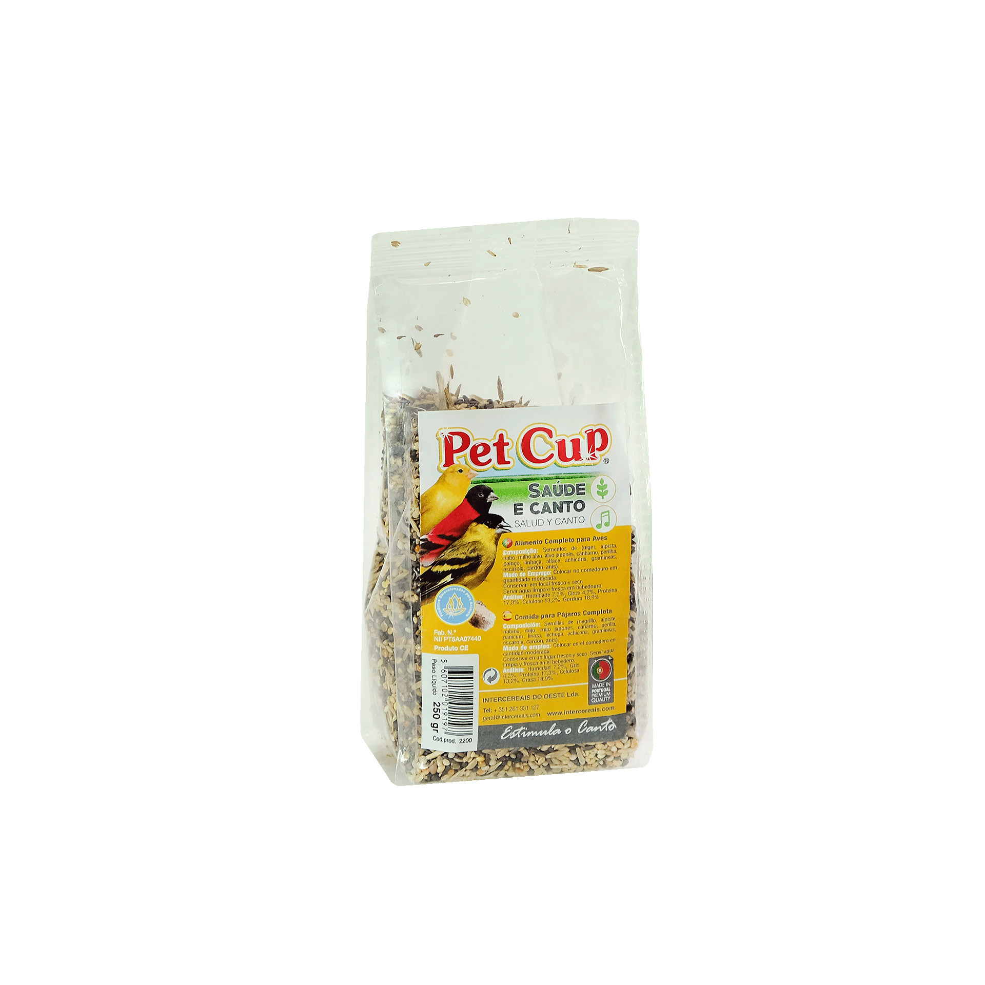Sementes  Da Saude e Canto para Aves Pet Cup 250Gr