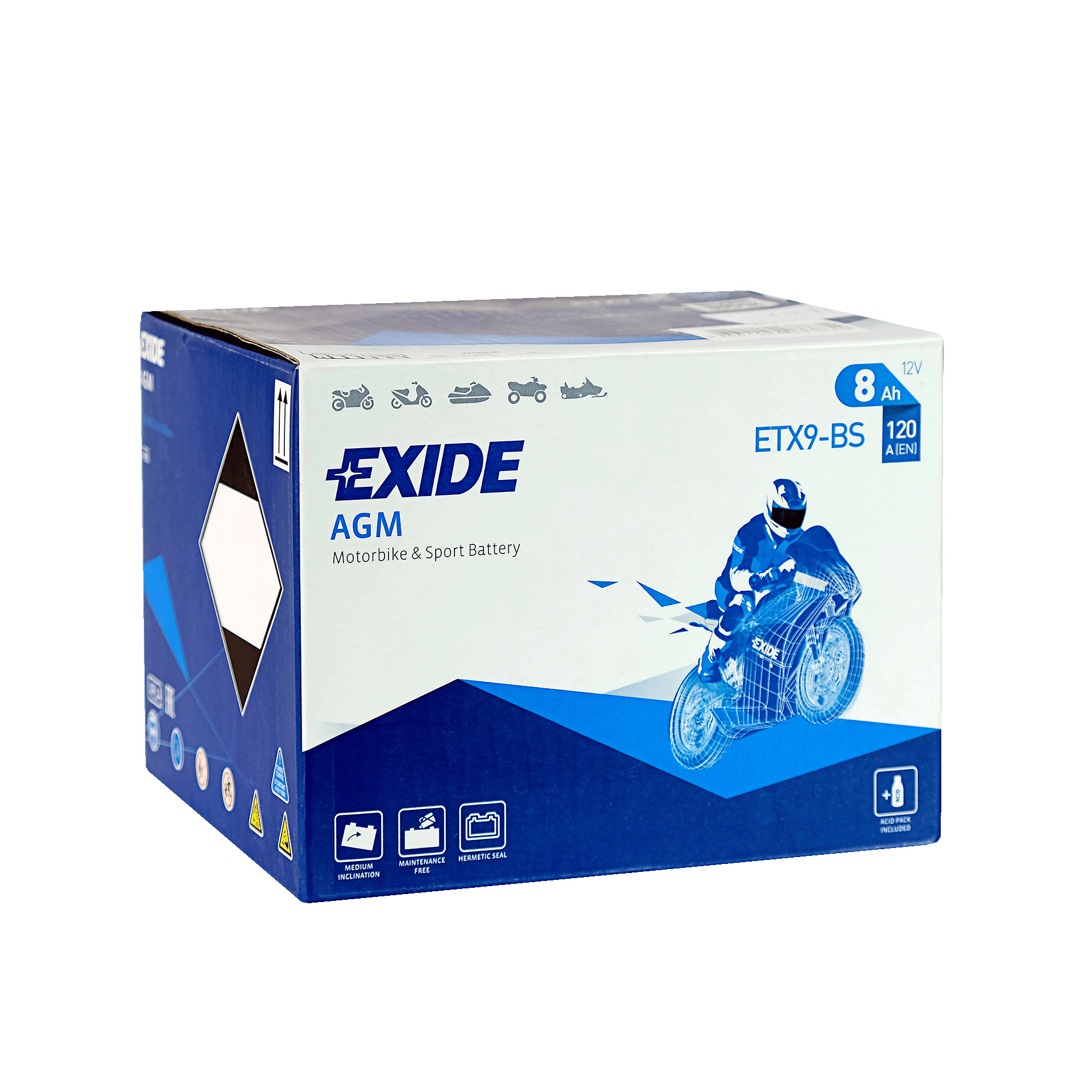 Bateria Moto 12V Ytx9-Bs EXIDE