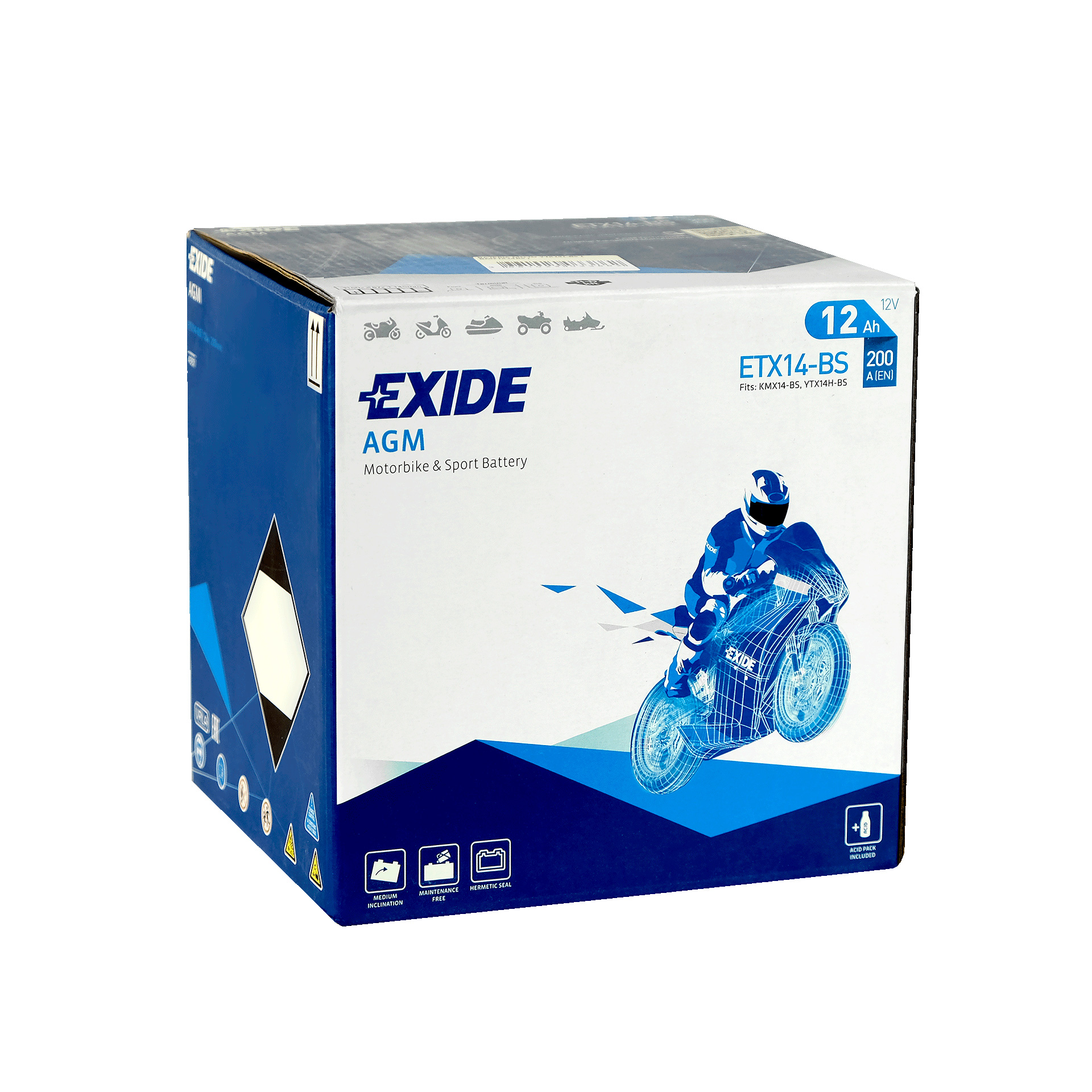 Bateria Moto 12V Ytx14-Bs EXIDE
