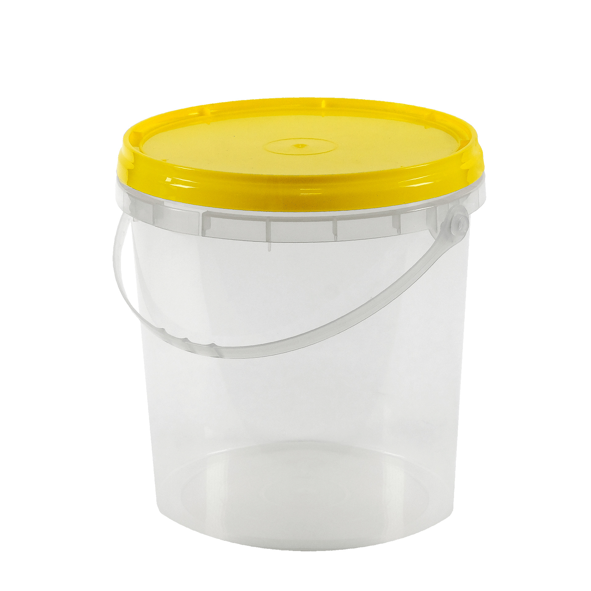 Balde Alto Com Tampa Amarelo 5 L