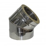 Curva 45 Parede Dupla Inox 80/130 Mm Curva 45 Parede Dupla Inox 80/130 Mm