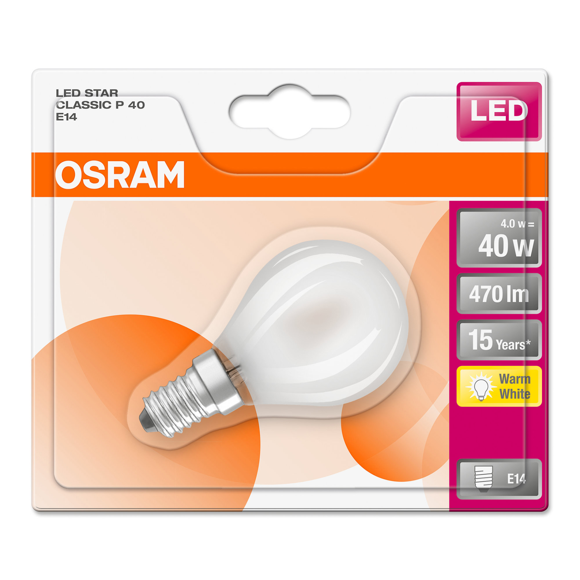 Lamp Led Star Classic Fs P40 E14 Ama 470Lm OSRAM