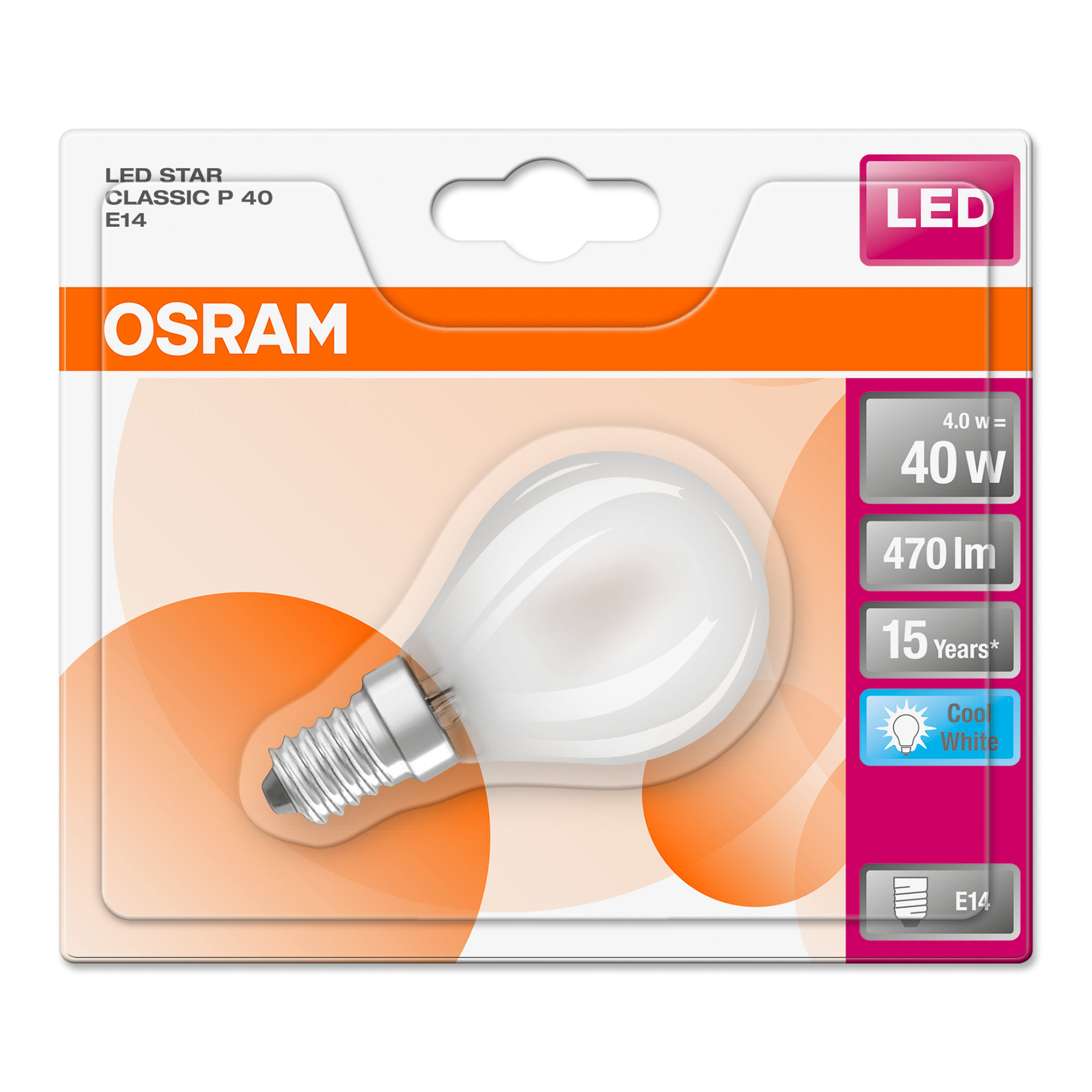 Lamp Led Star Classic Fosca P40 E14 Br 470Lm OSRAM