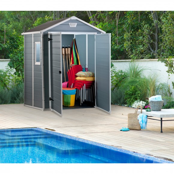 ABRIGO DE PLSTICO 2PORTAS CINZA 2,5 M2