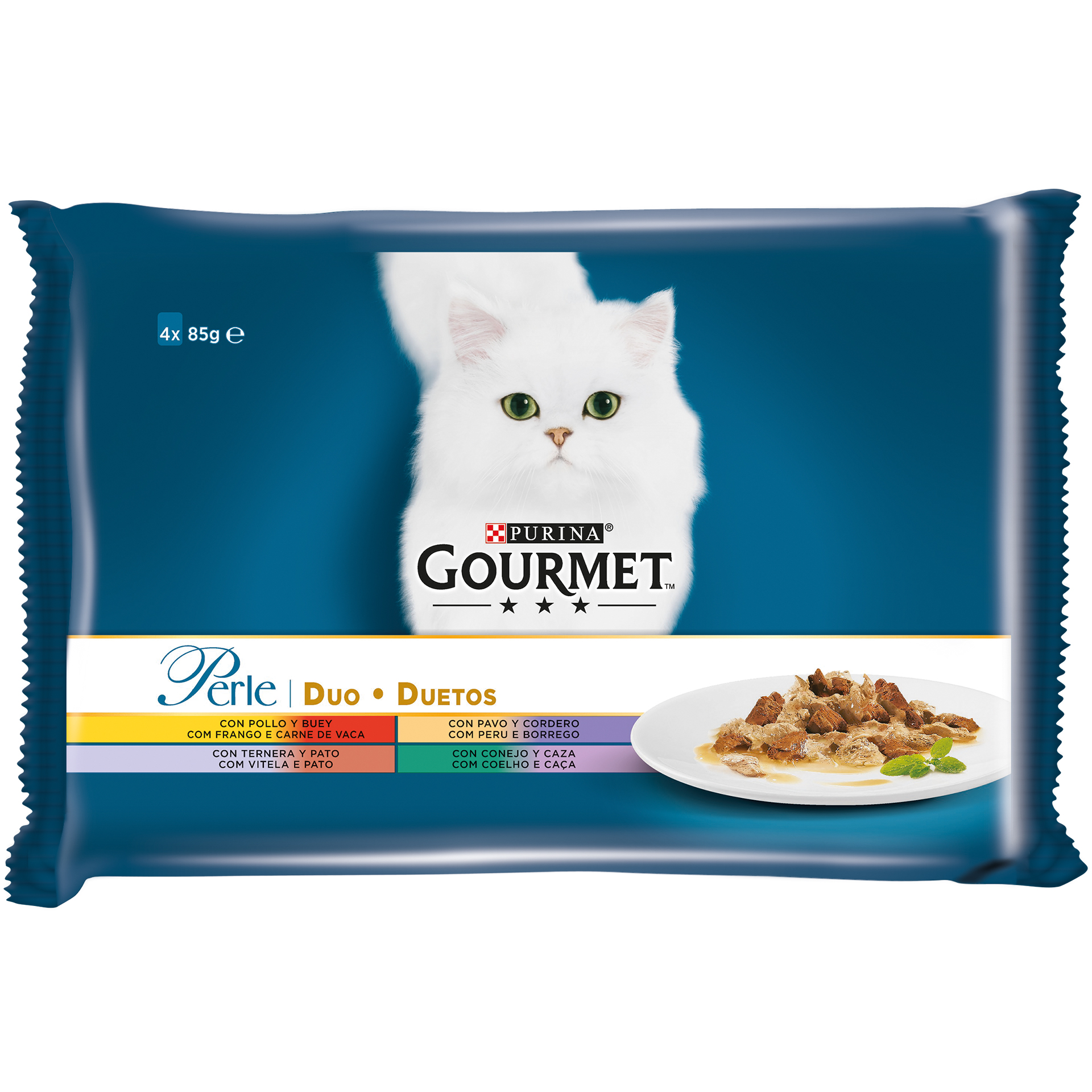Alimento Húmido Gato Carne 4X85 G GOURMET PERLE