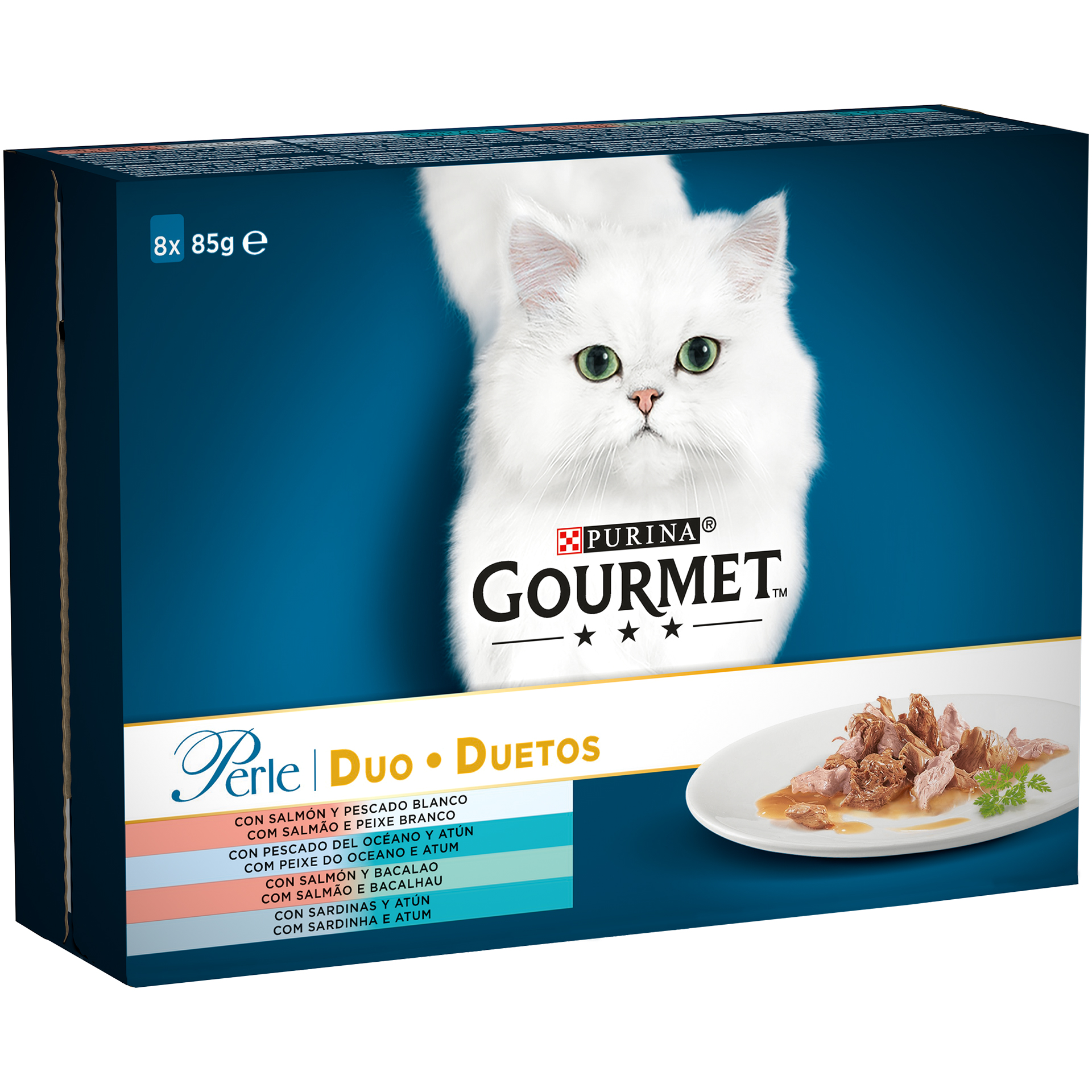 Alimento Húmido Gato Salmão 8X85 G GOURMET PERLE