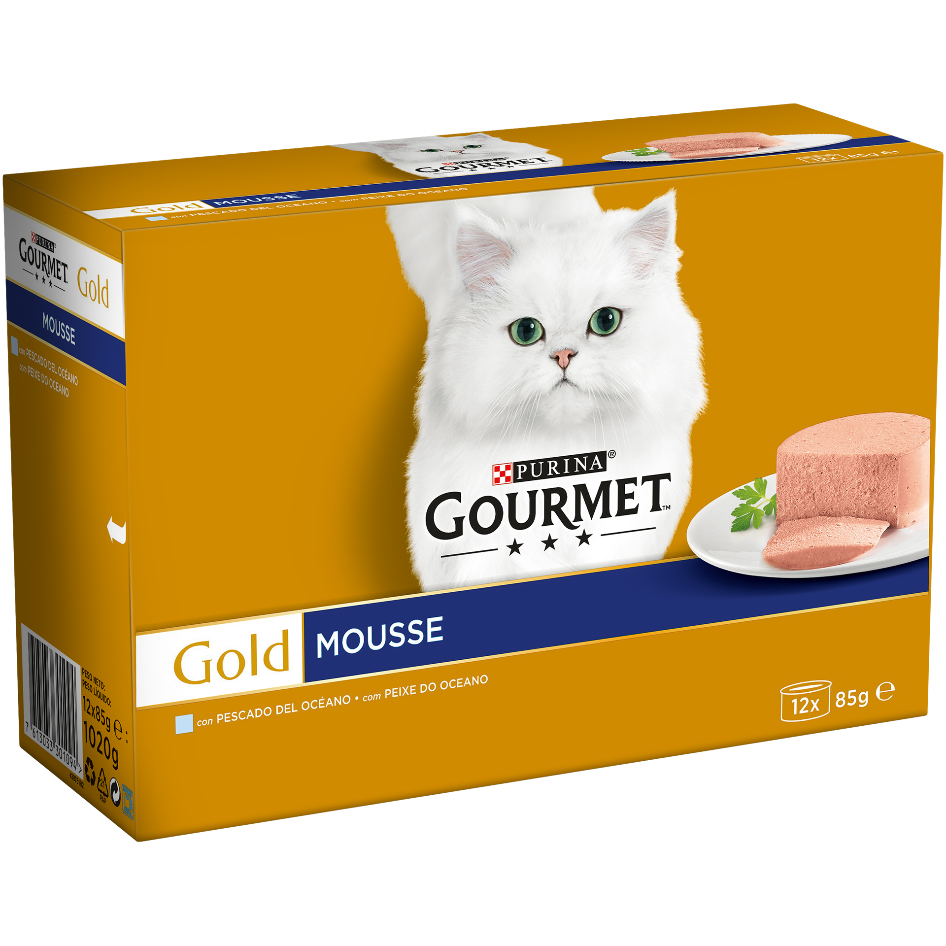 Alimento Húmido Gato Peixe 12X85 G GOURMET GOLD