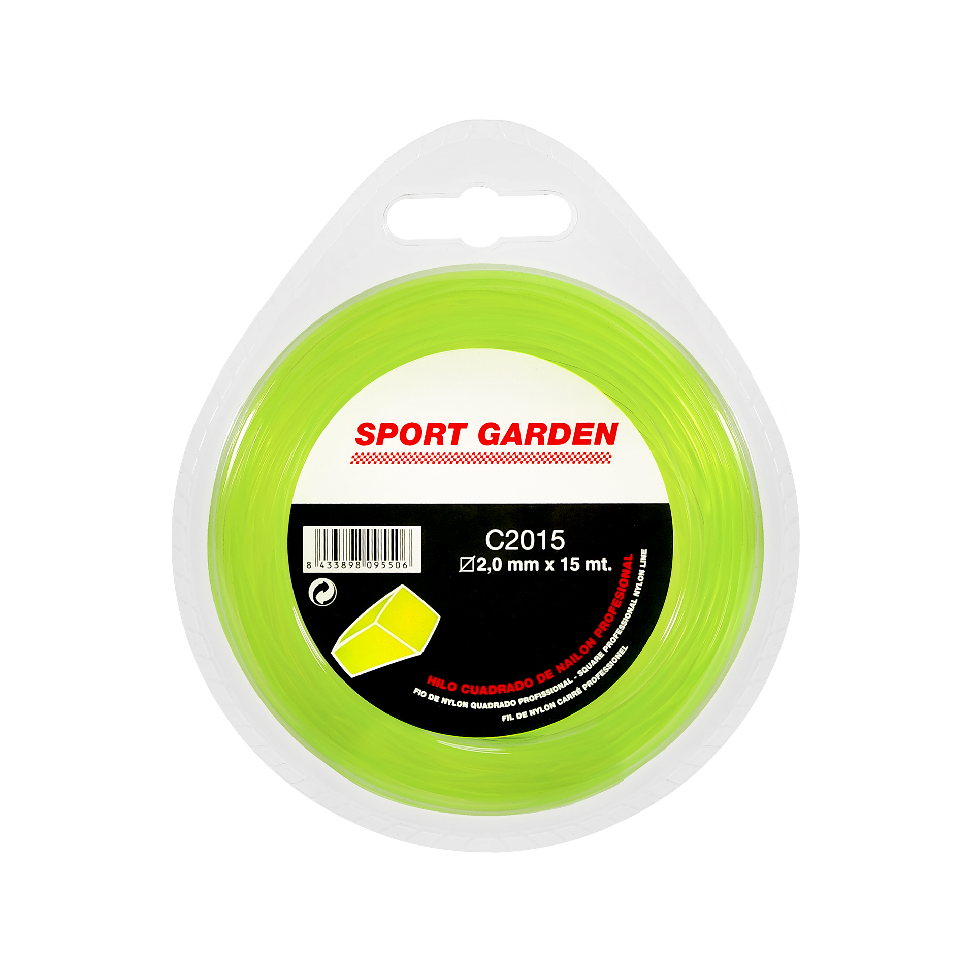 Fio Nylon Quadrado 2 MM 15 M SPORTGARDEN