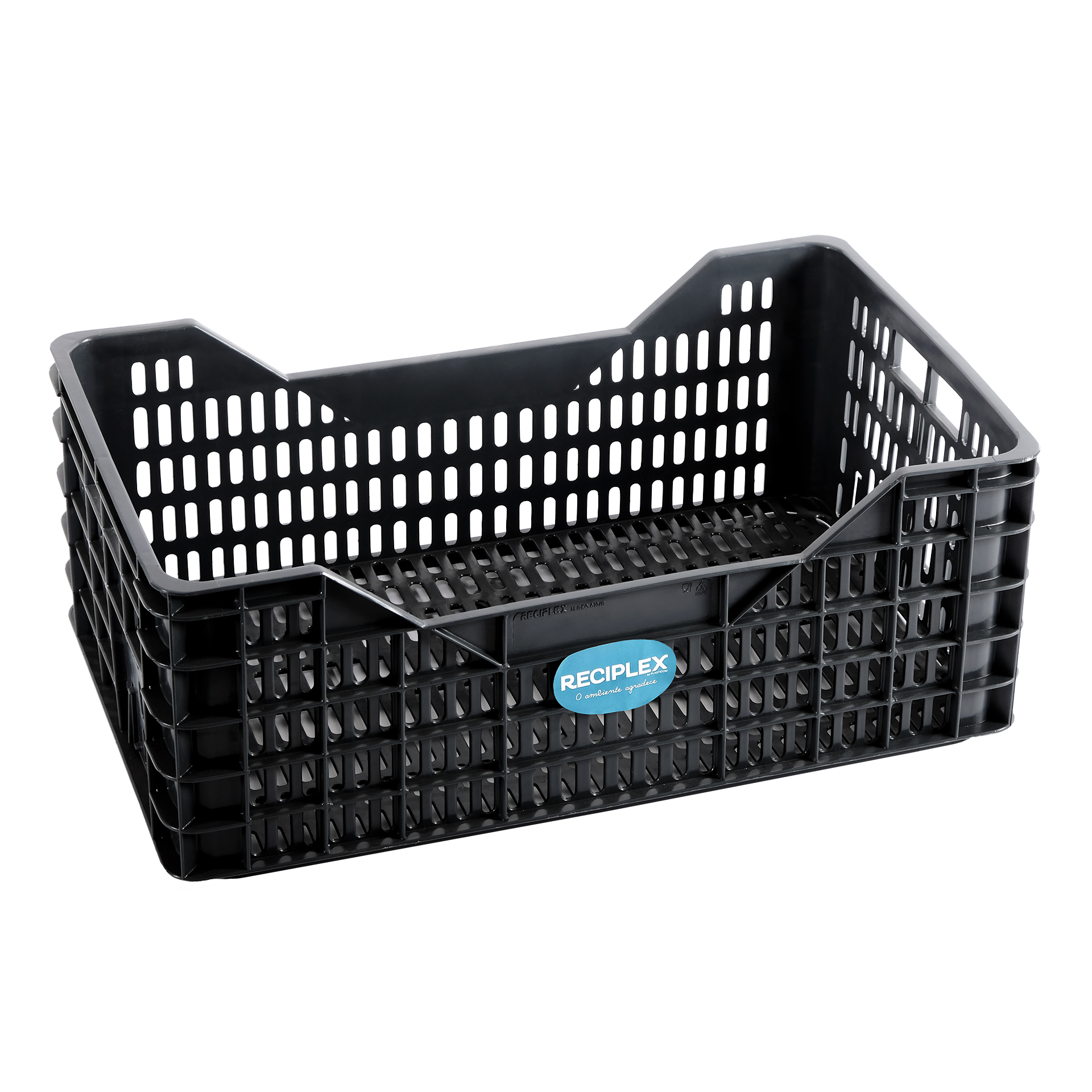 Caixa Contentora Cinza 50 X 30 X 18 CM RECIPLEX