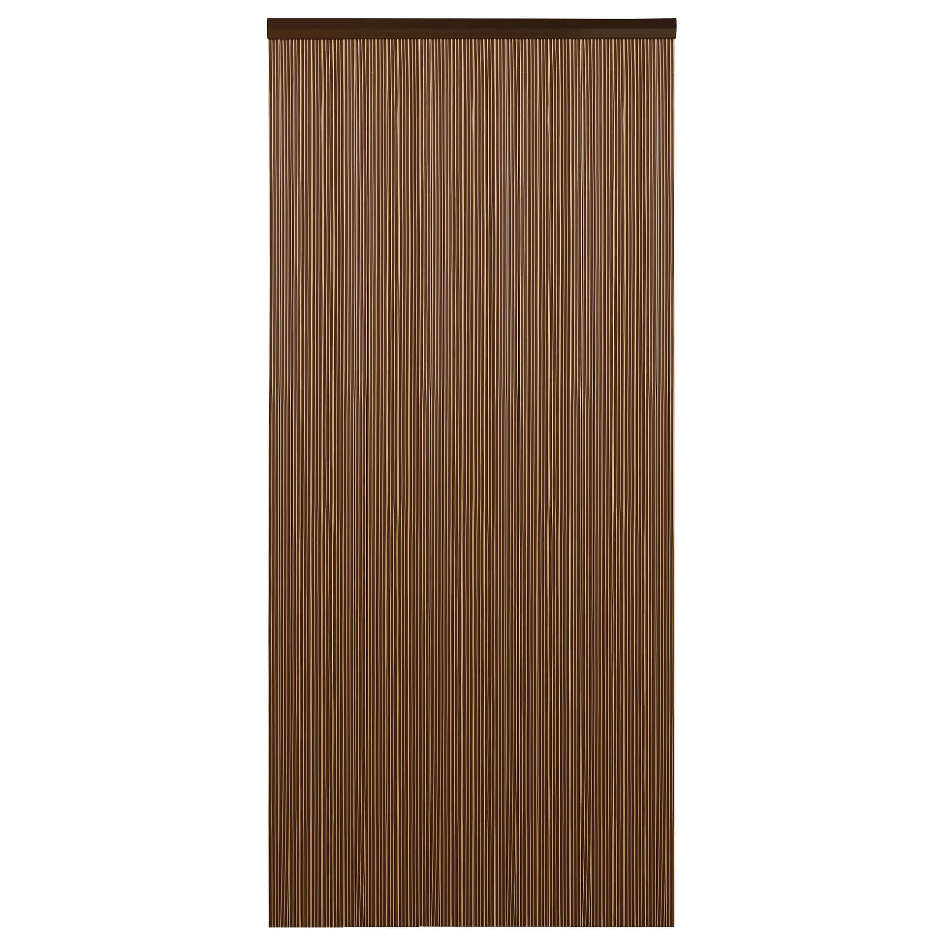 CORTINA TIRAS CASTANHO/BEGE 90X200 CM