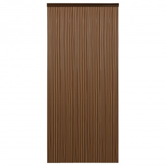 CORTINA TIRAS CASTANHO/BEGE 90X200 CM