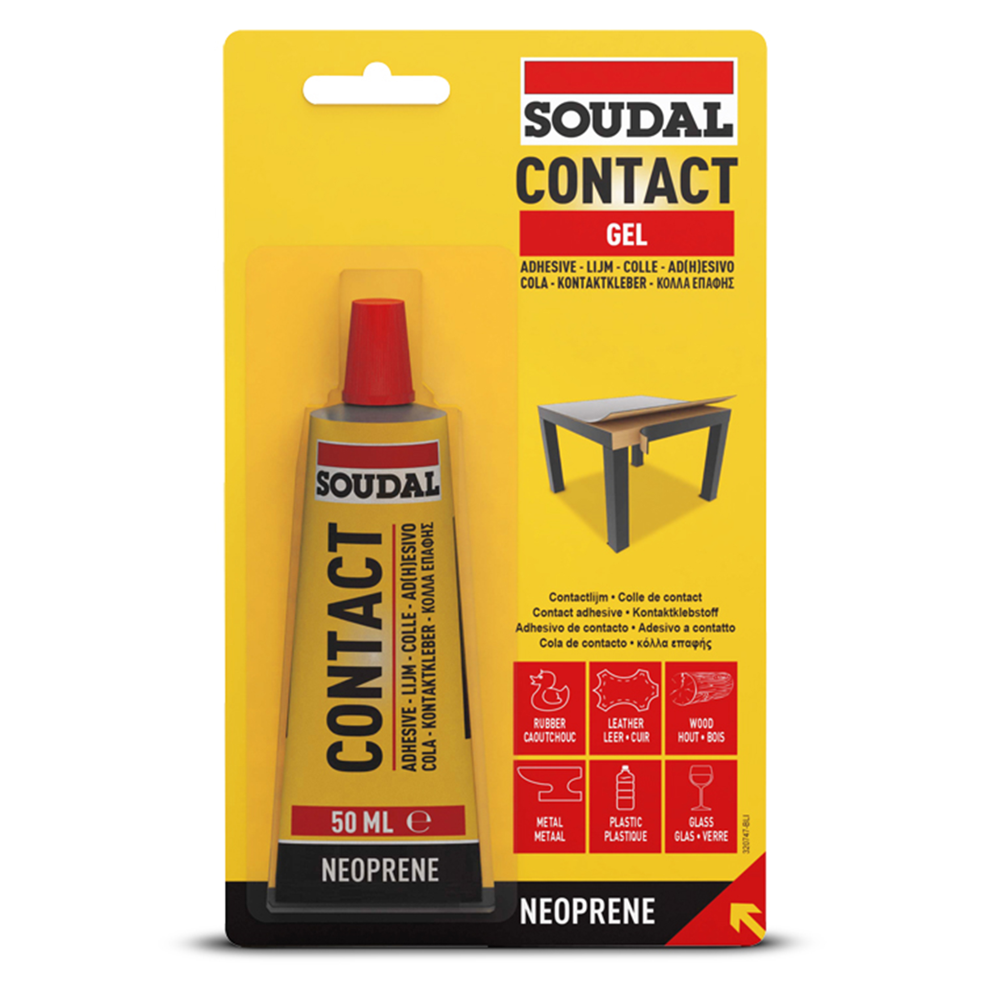 Cola Contacto Gel Amarelo SOUDAL 50ML